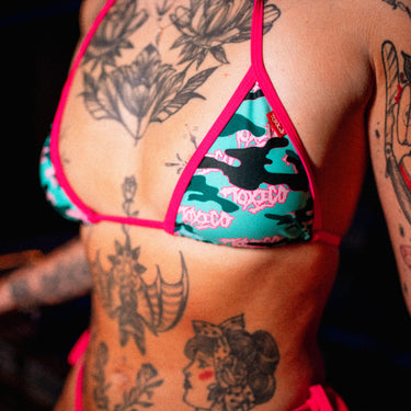 Aqua Camo Bikini Top - Toxico Clothing