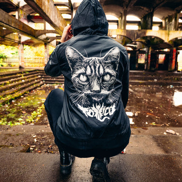 Meowtilated Hooded Windbreaker - Toxico Clothing