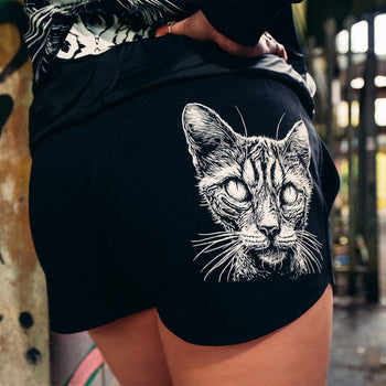 Meowtilated Retro Sweat shorts - Toxico Clothing