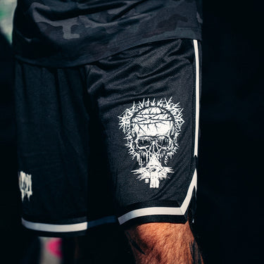 Nasty Skull Mesh Shorts - Toxico Clothing