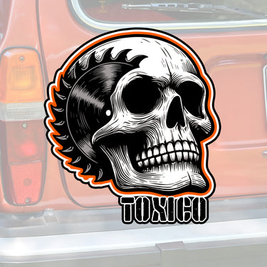 Sawblade Skull Sticker - Toxico Clothing