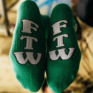 Bolt Skull FTW Socks - Green - Toxico Clothing