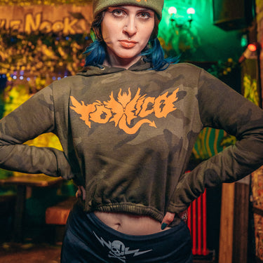 Winged Demon Cropped Hood - Toxico Clothing