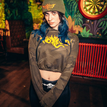 Winged Demon Cropped Hood - Toxico Clothing