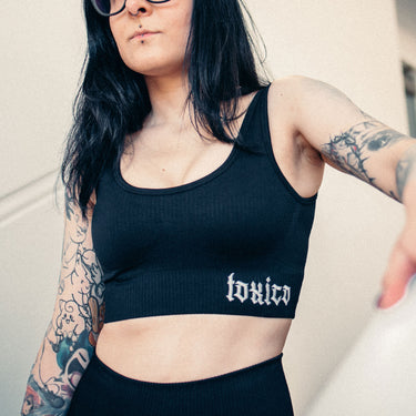 Struck Ribbed Sport Bra - Toxico Clothing