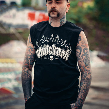 Whitetrash Flames Tank - Toxico Clothing
