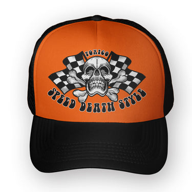 Speed Death Flags Trucker Hat - Toxico Clothing