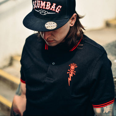 Bolt Skull Polo Shirt - Toxico Clothing