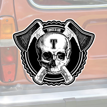 Axe Skull Sticker - Toxico Clothing