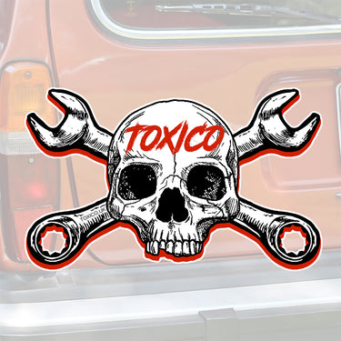 Crossed Spanners Sticker - Toxico Clothing