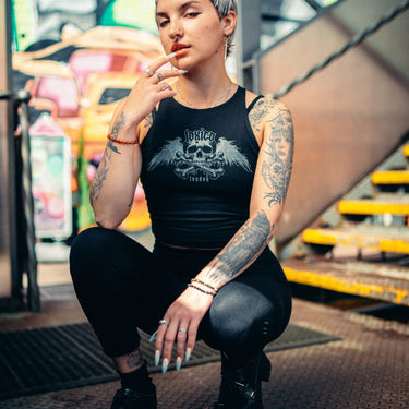 Death Angel Crop Racer Tank - Toxico Clothing