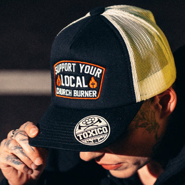 Church Burner Trucker Hat - Toxico Clothing