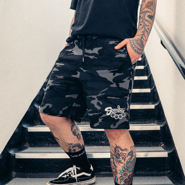 Scumbag Camo Sweat Shorts - Toxico Clothing