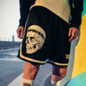 Wasteland Skull Mesh Shorts - Toxico Clothing