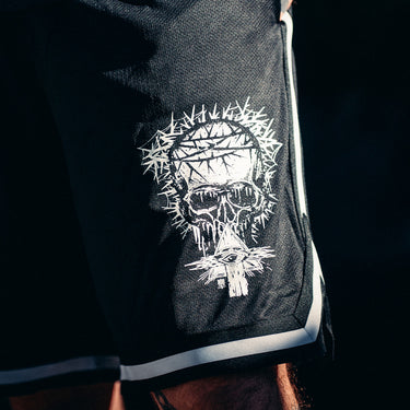 Nasty Skull Mesh Shorts - Toxico Clothing