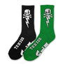 Bolt Skull FTW Socks (2 Pack) - Toxico Clothing