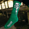 Bolt Skull FTW Socks - Green - Toxico Clothing