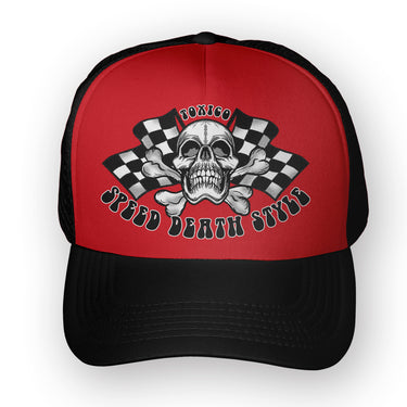 Speed Death Flags Trucker Hat - Toxico Clothing