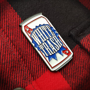 Whitetrash Beer Enamel Pin - Toxico Clothing