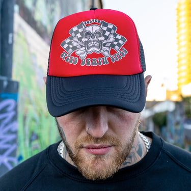 Speed Death Flags Trucker Hat - Toxico Clothing